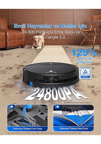 Ecovacs T80S Omni Robot Süpürge + Mop Siyah