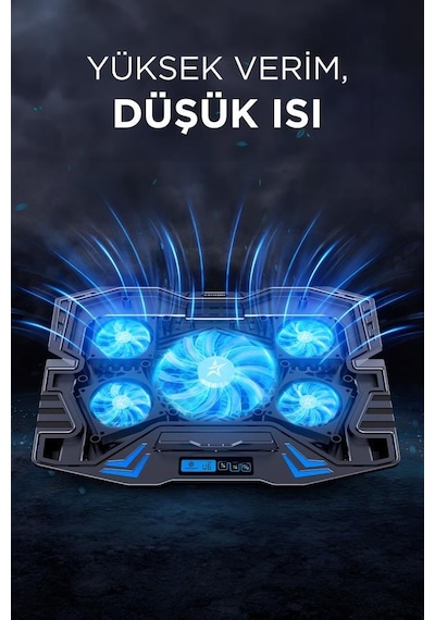 Torima Cf-05 Ayarlanabilir Dizüstü Bilgisayar Rgb Soğutma Fanı Siyah