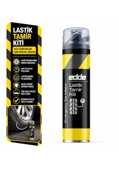 Edde Araba Araç Oto Lastik Tamir Kiti Lastik Tamir Spreyi 500 Ml Oto Bakım Ürünleri