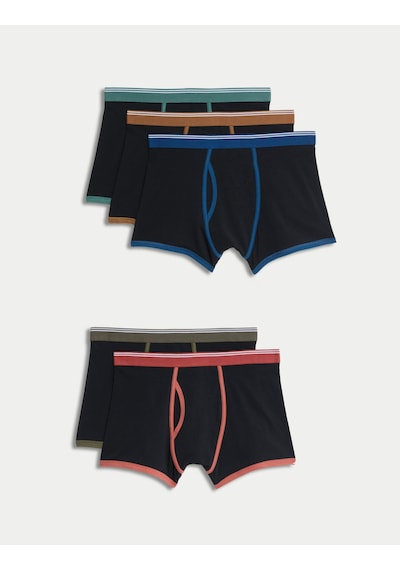 Marks & Spencer 5'li Pamuklu Cool & Fresh Boxer T14004808s Siyah