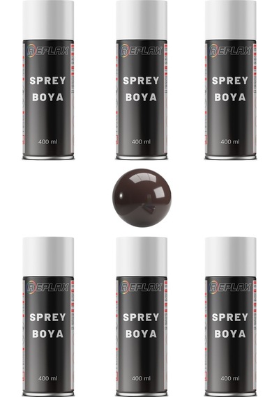 6 Adet Ral 8017 Çikolata Kahverengi Sprey Boya 400 Ml.