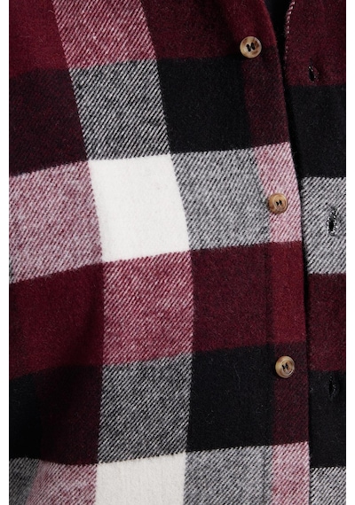 Tudors Erkek Slim Fit Dar Kesim Kareli Kışlık Oduncu Gömlek-42327 Bordo