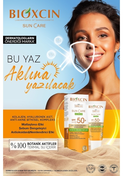 Bioxcin Acnium Sun Care Çok Yüksek Korumalı Güneş Kremi SPF50+ 2 x 50 ML