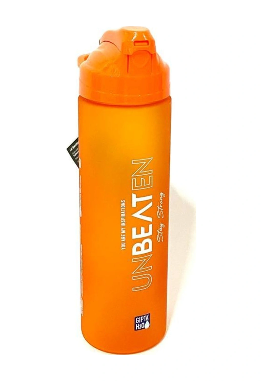 Turuncu Unbeaten Tritan Boyalı Desenli Pipetli Matara 600ml Turuncu