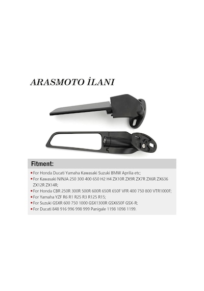 Motosiklet Kanat Dikiz Aynaları Ayarlanabilir R25 -cbr 250-125-60