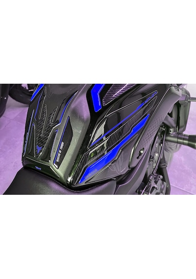 Yamaha Mt-07 2021-2023 Uyumlu Tank Pad Seti Mavi Siyah Redlinegrafik