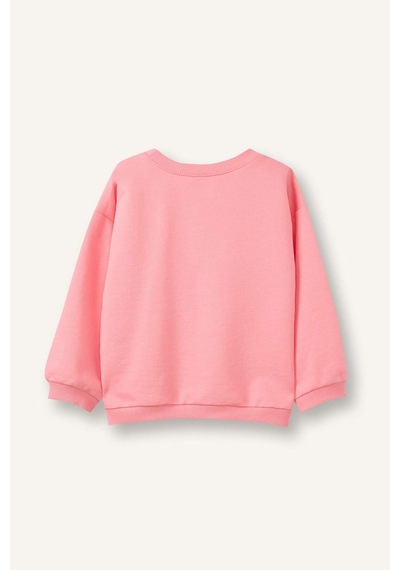 Defacto Oversize Baskılı Sweatshirt Kız Bebek G7501a526sppn657 Pembe-pn657