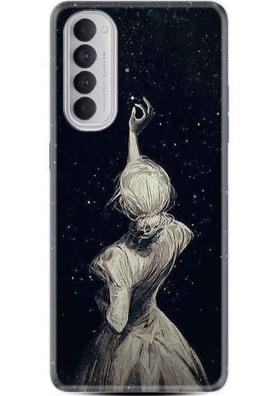 Oppo Reno 4 Kilif Desenli Silikon Star Woman 478477227