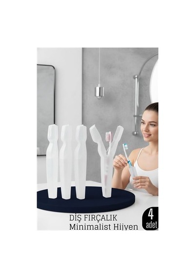 4 Lü Kapaklı Diş Fırçası Kutusu Kapaklı Diş Fırçalık Hijyenik Ve Şık Banyo Düzeni 719735 Beyaz