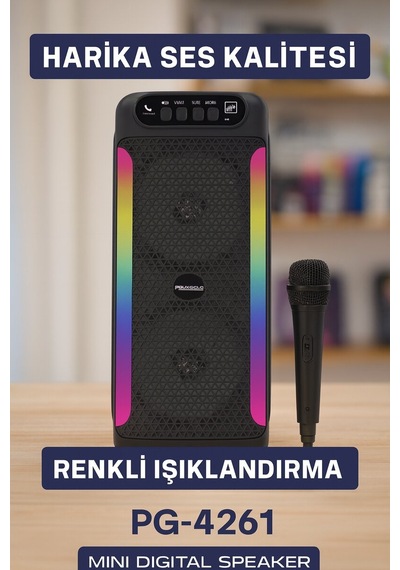 Taşınabilir Şarjlı Hoparlör Usb Sd Kart Aux Girişli Mh-hs9438-1437