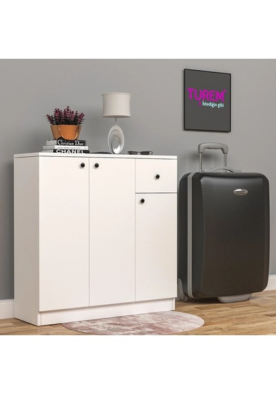 Home Çok Amaçlı 3 Kapılı Dolap Suntalam Beyaz