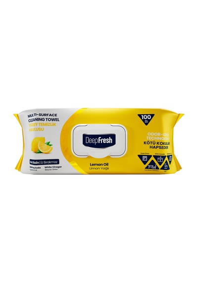 Deepfresh Limonlu Yüzey Temizleme Havlusu 100'lü 4 Adet