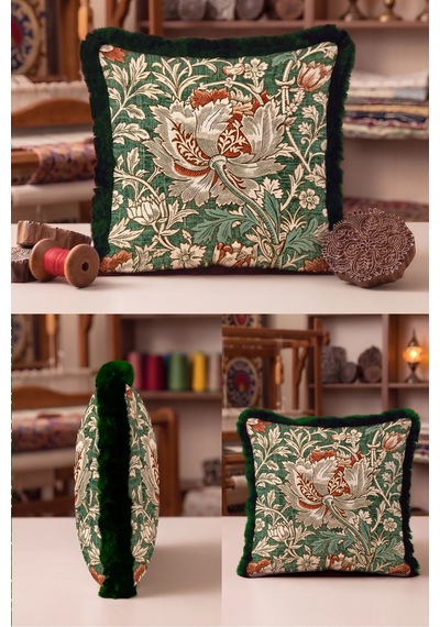 Vintage Çiçekli Botanik Saçaklı Yastık Kılıfı - Floral Yeşil Krem Gri Püsküllü Kırlent Kılıfı Buzlu Rota Nektar Vintage Çiçekli Botanik Saçaklı Yastık Kılıfı - Floral Yeşil Krem Gri Püsküllü Kırlent Kılıfı Buzlu Rota Nektar