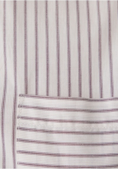 Mavi Bordo Çizgili Gömlek Loose Fit / Bol Rahat Kesim 1211201-87982 Ekru