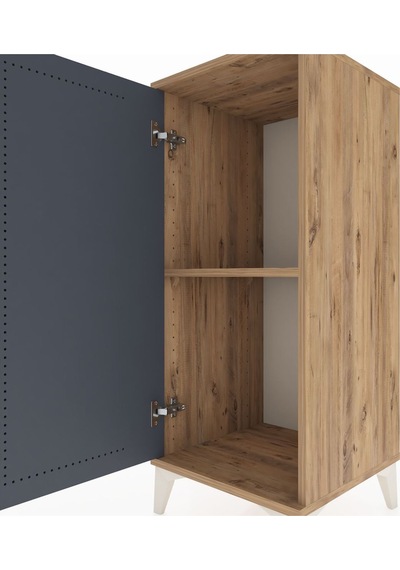 Hyperion Komodin Tek Raflı Tek Kapaklı 44x44x106 Çam-antrasit Çam
