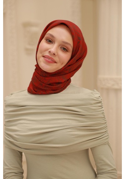 Silk Home Soft Eşarp 73082-02 Bordo, Haki