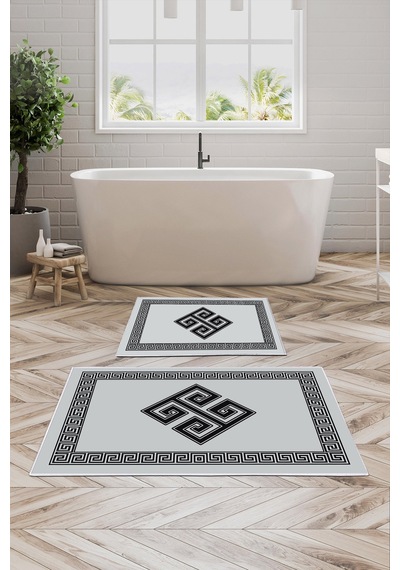 Alanur Trend Kaymaz Taban Dijital Banyo Takımı Kt490 gri