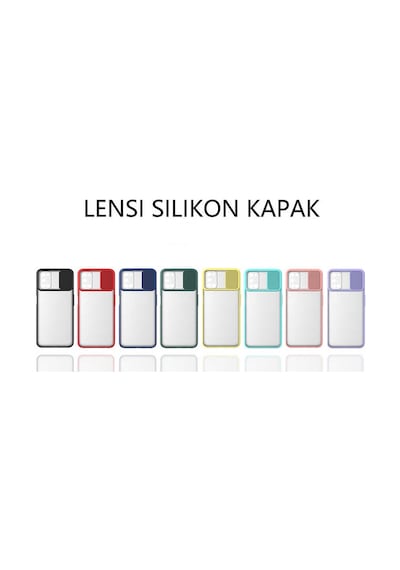 Noktaks - Oppo A92 Uyumlu - Kılıf Slayt Sürgülü Arkası Buzlu Lensi Kapak - Kırmızı