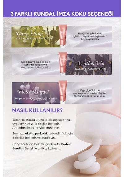Kundal Leather Violet Muguet Protein Kompleksi İçeren Onarıcı Bakım Kremi 250 ML