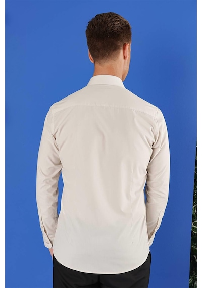 Efor Gk 683 Slim Fit Taş Klasik Gömlek Taş