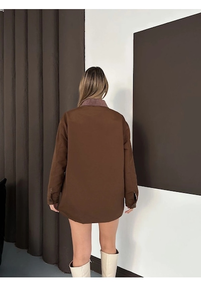 Astarlı Yaka Detaylı Artos Ceket Kahve St2651019 Kahve