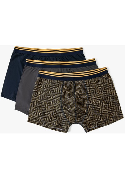Koton 3'Lü Boxer Seti Geometrik Desenli Çok Renkli Siyah 4Slm90013Mk Koton 3'Lü Boxer Seti Geometrik Desenli Çok Renkli Siyah 4Slm90013Mk