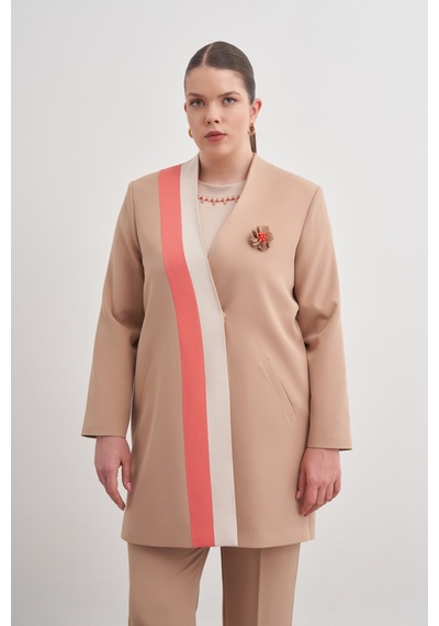 Aker Renkli Garni Detaylı Kap Camel Camel