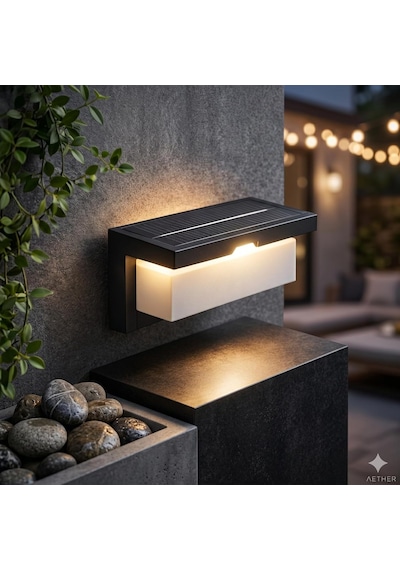 Barbaros Solar 2 Kademe Hareket Sensörlü Cata Dış Mekan Led Aplik - 40w Güçlü 4300 Lümen 3200k Gün Işığı -