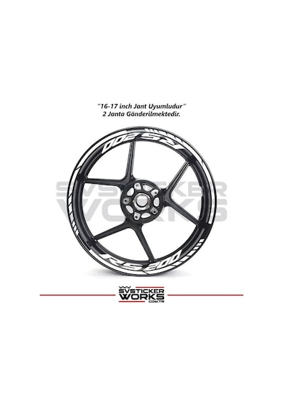 Bajaj Rs200 Jant Sticker Dış Ve İç Set Sticker Jant Şeridi Beyaz 13219819