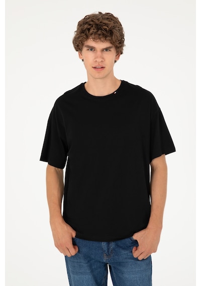 U.S. Polo Assn. Erkek Oversize Fit Bisiklet Yaka Siyah Tişört 50294288-VR046 U.S. Polo Assn. Erkek Oversize Fit Bisiklet Yaka Siyah Tişört 50294288-VR046