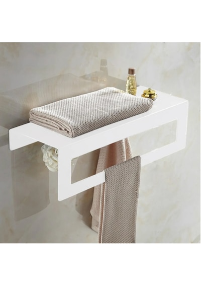 Tasagram Metal Banyo Havlu Askılığı Ve Tuvalet Kağıdı Askılığı 2'li Set Beyaz