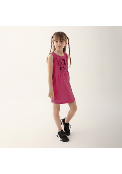 Minnie Mouse D4860-3 Çocuk  Fuşya Elbise