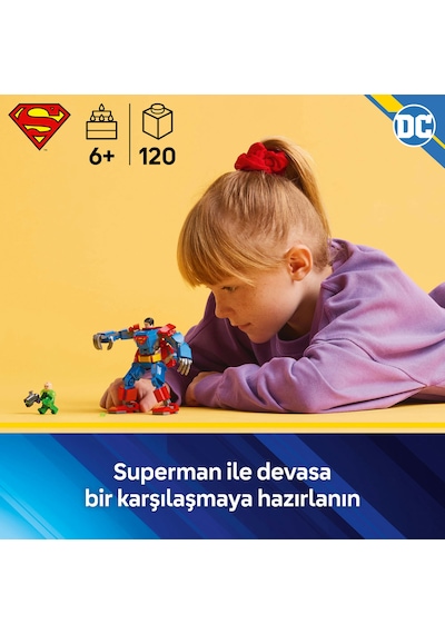 LEGO® DC Superman™ Robotu, Lex Luthor™’a Karşı 76302 - 6 Yaş ve Üzeri Süper Kahraman Sevenler için Yaratıcı Oyuncak Yapım Seti (120 Parça) LEGO® DC Superman™ Robotu, Lex Luthor™’a Karşı 76302 - 6 Yaş ve Üzeri Süper Kahraman Sevenler için Yaratıcı Oyuncak Yapım Seti (120 Parça)