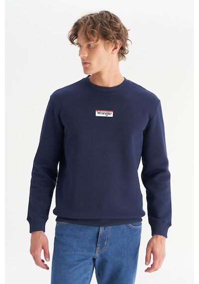 Wrangler Erkek Mid Logo Sweatshirt Darknavy Dark Navy