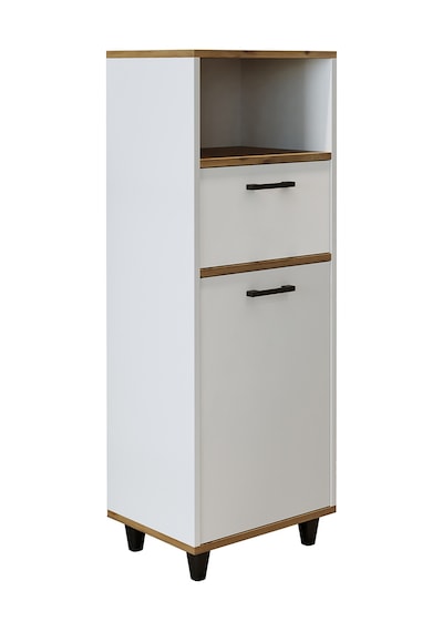 Çamaşır Sepetli Banyo Dolabı, Çok Amaçlı Dolap 45 Cm, Roomart Atlantik Çam - Beyaz Çamaşır Sepetli Banyo Dolabı, Çok Amaçlı Dolap 45 Cm, Roomart Atlantik Çam - Beyaz