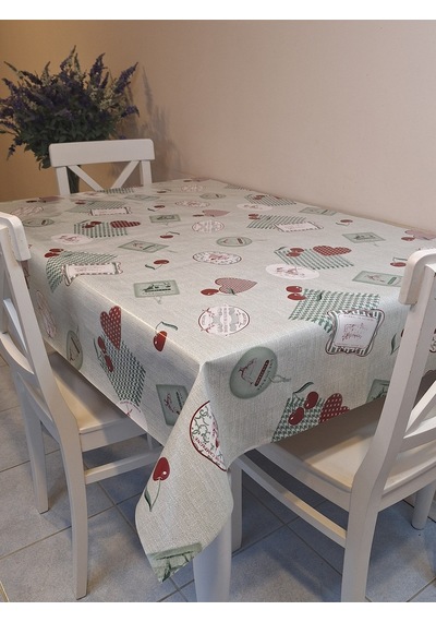 Elyaflı Pvc Muşamba - Desenli Silinebilir Masa Örtüsü Kahverengi Mrl177 130 X 150