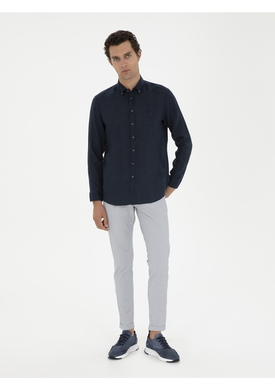 Cacharel Açık Mavi Slim Fit Beli Bağcıklı Kanvas Pantolon Denim Cacharel Açık Mavi Slim Fit Beli Bağcıklı Kanvas Pantolon Denim