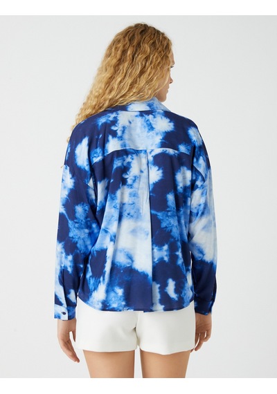 Koton Batik Görünümlü Gömlek Lacivert Desenli 2sak60195cw