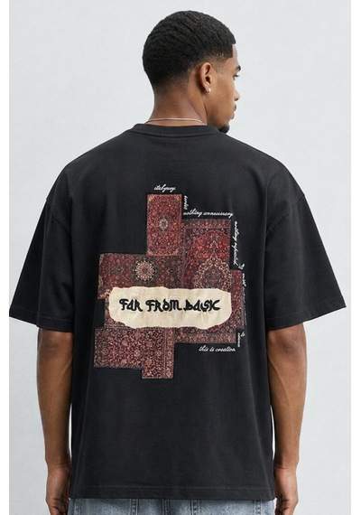 Respire Erkek Ffb Patch Oversize T-shirt Siyah