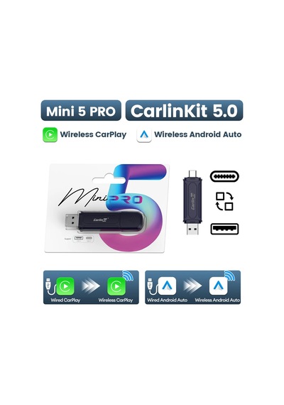 2air Mini5 Pro Carlinkit 5.0 Kablosuz Carplay Kablosuz Android Oto Kutusu 2.4g Carlinkit Mini5 Pro Carlinkit Genuine
