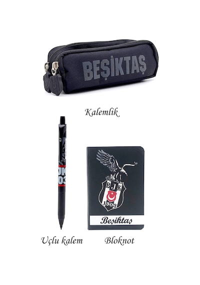 Beşiktaş Kalemlik 2 Bölmeli Ahşap Kutulu 2li Hediye Set