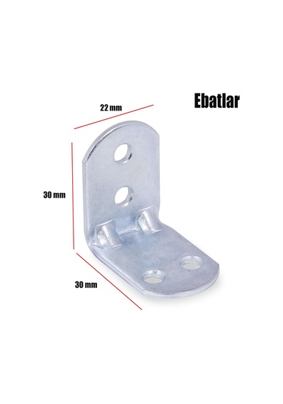 Mobilya Dolap Köşe Bağlantı L Demir Gönye 30x30x22 mm (10 ADET)