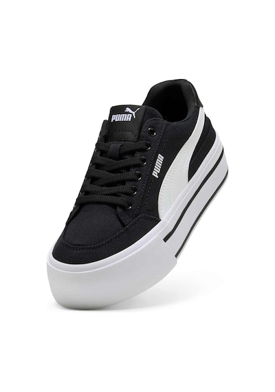 Puma Court Classic Vulc Platform Siyah Beyaz Kadın Ayakkabı-402329 Siyah