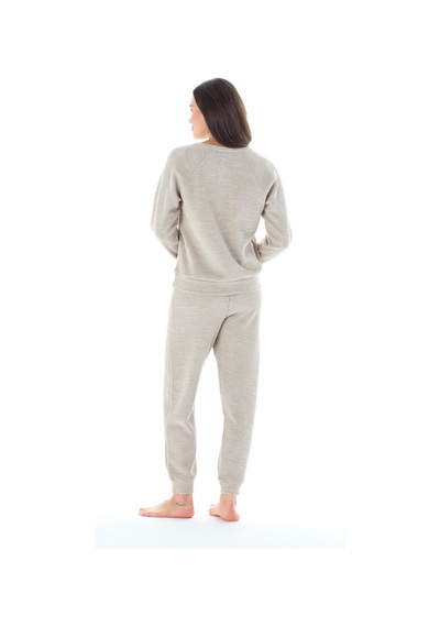 Feyza Kadın Uzun Kol Akrilik Petekli Bej Pijama Takımı C4t9n0o1 001