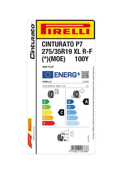 Pirelli 275/35R19 100Y XL Cinturato P7 Rft Moe Yaz Lastiği 2025