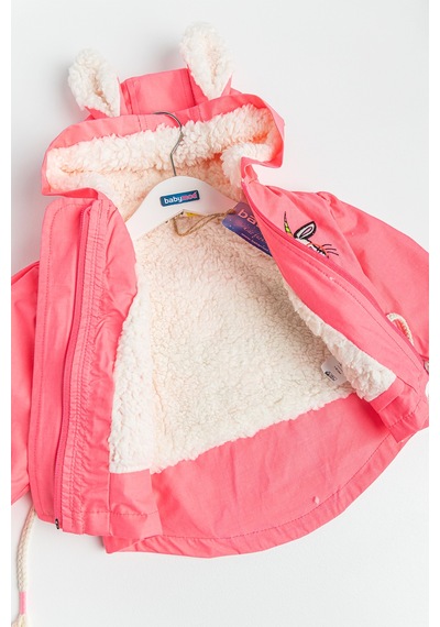 Babymod Babymodunicorn Işlemeli Içi Peluş Neon Pembe Kız Bebek Mont