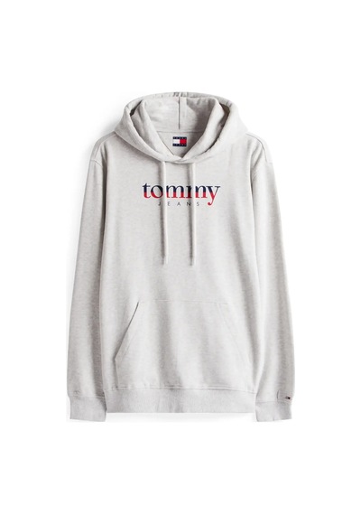 Tommy Hilfiger Tjm Reg Dna Hoodıe Gri Erkek Kapüşonlu Regular Fit Sweatshirt