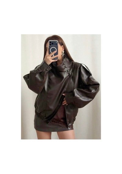 August Viral Oversize Kadın Deri Ceket Yüksek Yaka Siyah Urban Style Kadın Deri Ceket Acı Kahve Acı Kahve August Viral Oversize Kadın Deri Ceket Yüksek Yaka Siyah Urban Style Kadın Deri Ceket Acı Kahve Acı Kahve