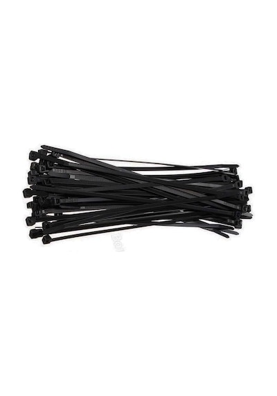 200 Adet Siyah Plastik Cırt Kelepçe Kablo Bağı 4.8x250mm