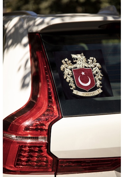 Bozkurtlu Milli Takım Logosu - 4 Adet Opak Sticker Renkli